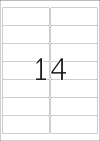99,1 x 38,1 mm méretű nyomtatható öntapadós etikett A4-es lapon.