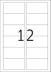 88,9 x 46,6 mm méretű öntapadó címke A4-es lapon.