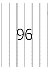 30,5 x 16,9 mm méretű öntapadó címke A4-es lapon.
