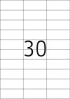 70 x 29,7 mm méretű nyomtatható öntapadós etikett A4-es lapon.
