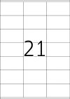 70 x 41 mm méretű nyomtatható öntapadós etikett A4-es lapon.