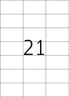70 x 42,3 mm méretű nyomtatható öntapadós etikett A4-es lapon.